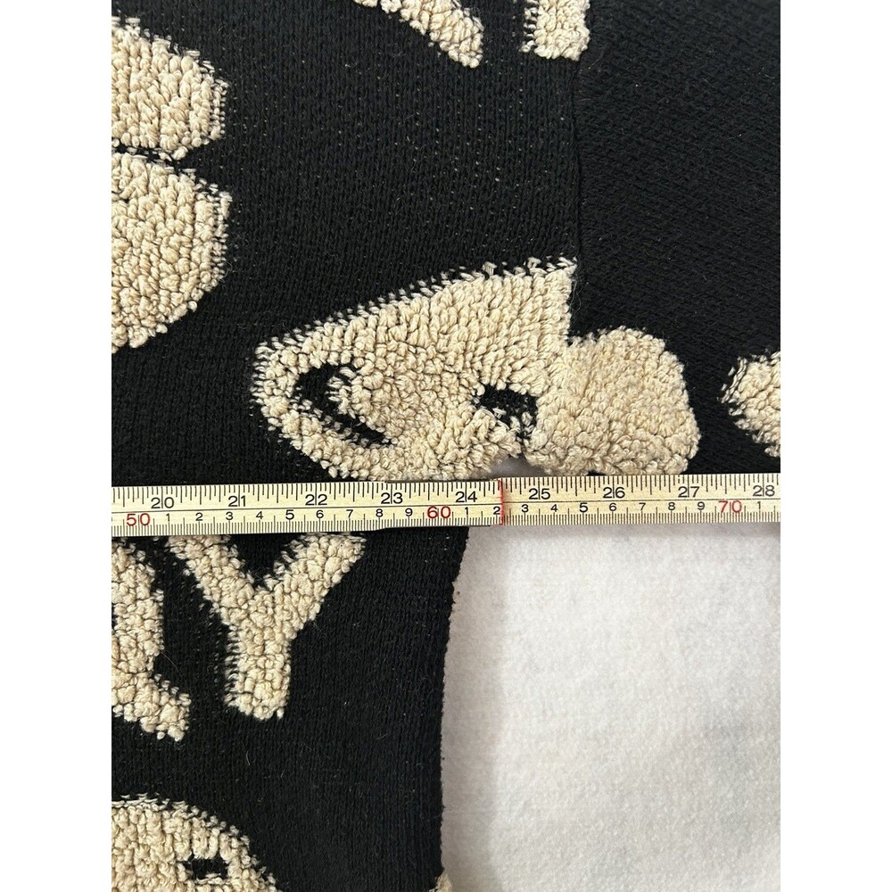 AQY Bear Sweater Cardigan Womens L XL Black Long Sleeve Chunky Harajuku Y2K - Picture 5 of 9